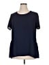 Pleione 100% Polyester Blue Short Sleeve Top Size XL - photo 1