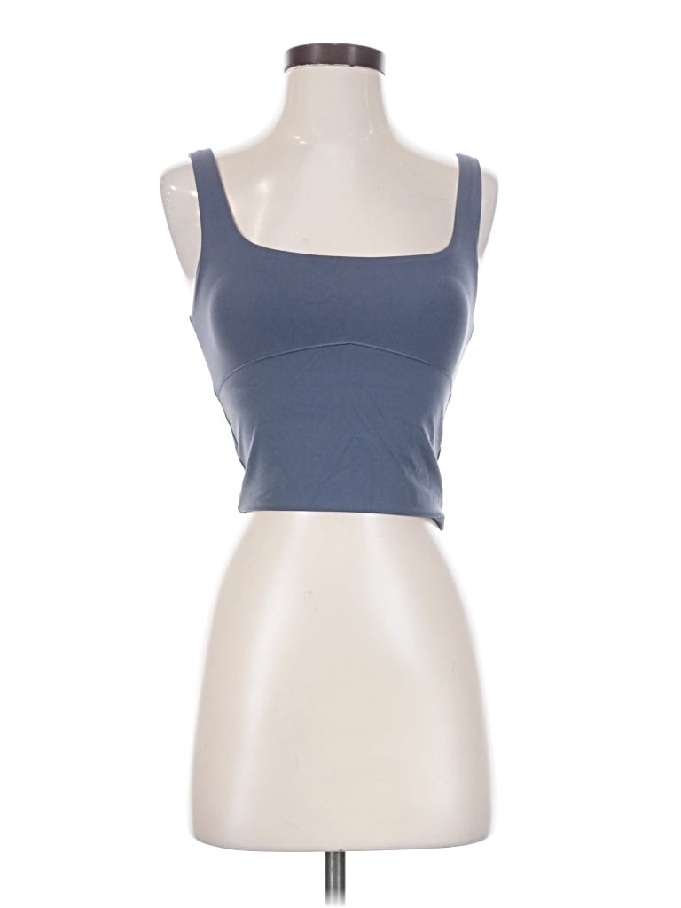 Pre-owned Vuori Tank Top Blue Strapless Neckline Tops
