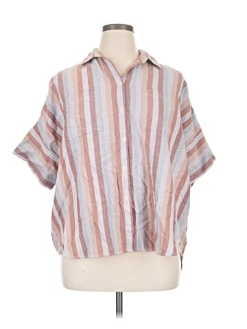 Madewell Flannel Courier Shirt in Sunrise Stripe (view 1)