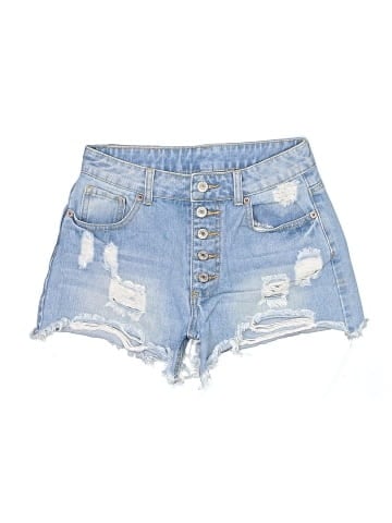 Knitted & Knotted Denim Shorts (view 1)