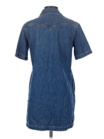 Madewell Denim Oversized Short-Sleeve Shirtdress in Santee Wash (view 2)