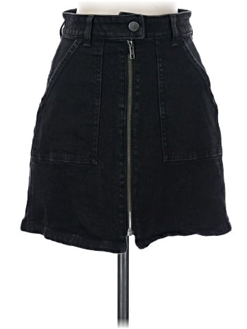 Madewell Denim Utility Zip Skirt in Black Frost (view 1)