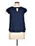 Mine Blue Short Sleeve Blouse Size L - photo 1