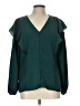 Nine West 100% Polyester Teal Long Sleeve Blouse Size L - photo 1