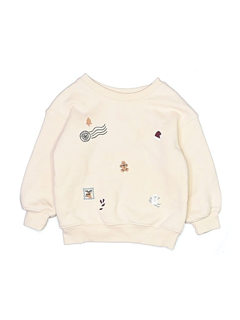 Pre-owned Cat & Jack Kids' Sweatshirt In Ivory