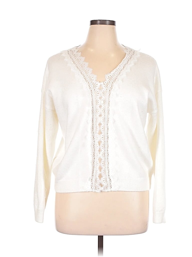 Pre-owned 1.state Cardigan Sweater In Ivory