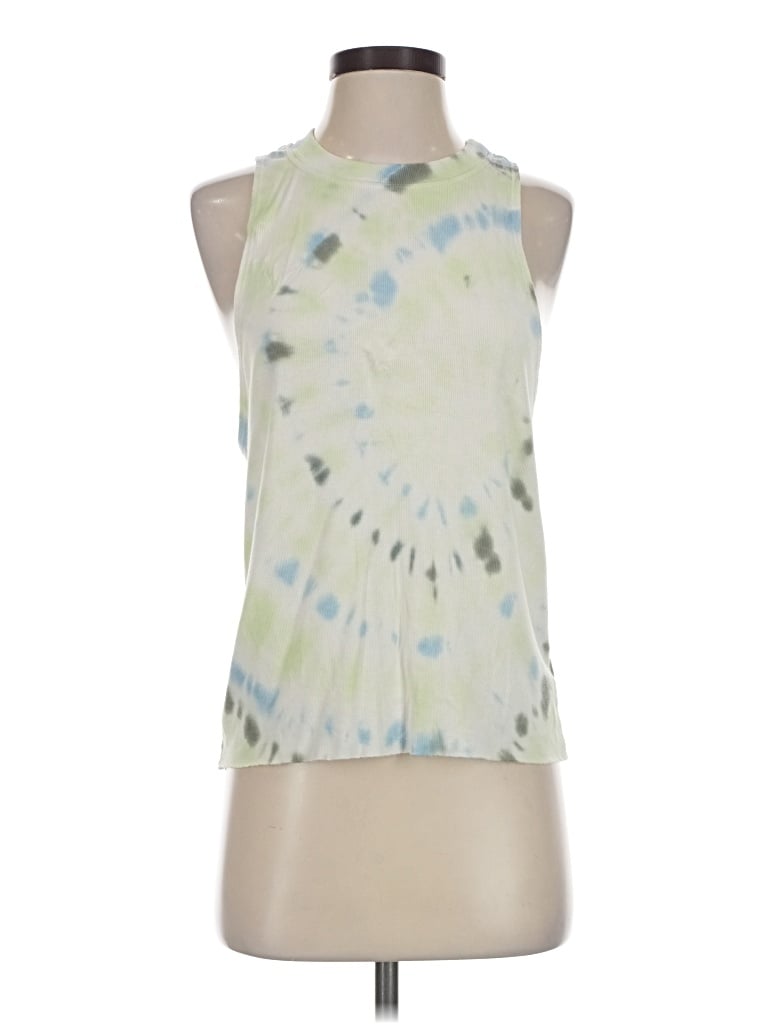 Pre-owned All Access Tank Top Green Tie-dye Pattern Halter Neckline Tops