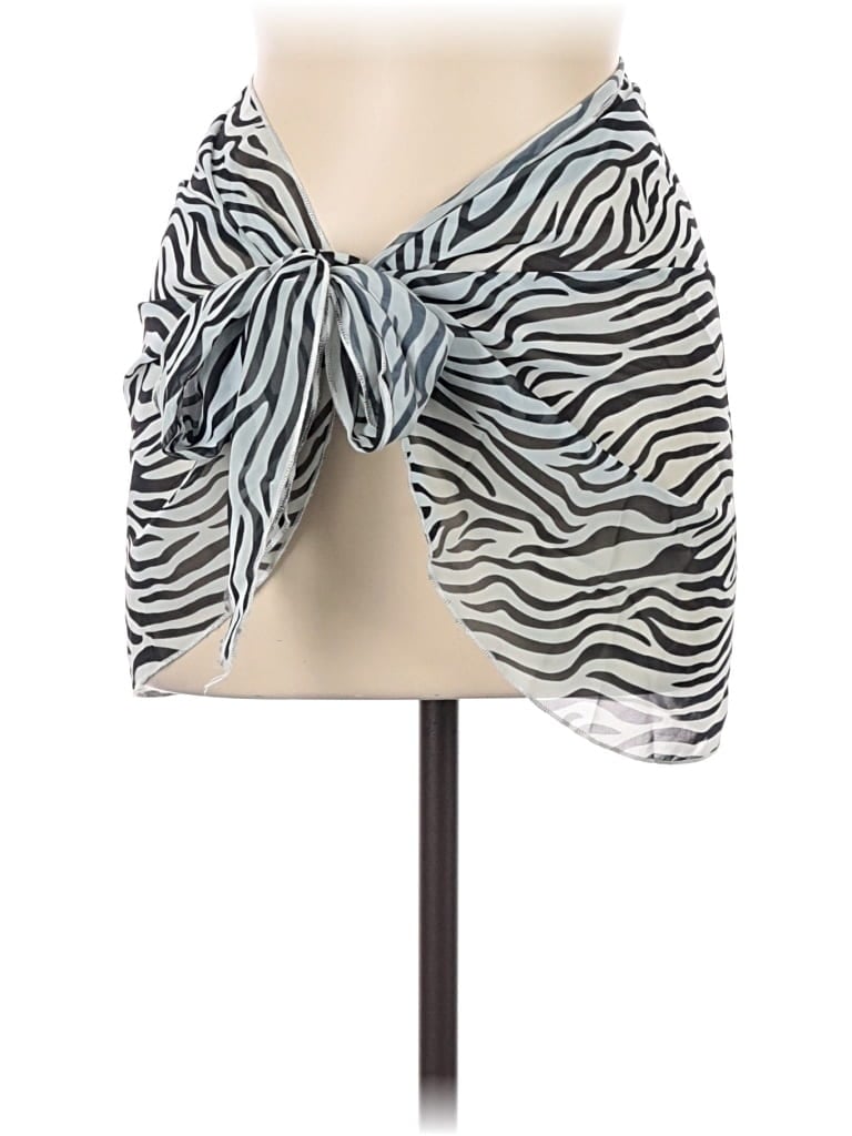 Pre-owned Ekouaer Swimsuit Top Gray Animal Print Pattern Swimwear