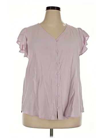 Pale Sky Short Sleeve Blouse (view 1)