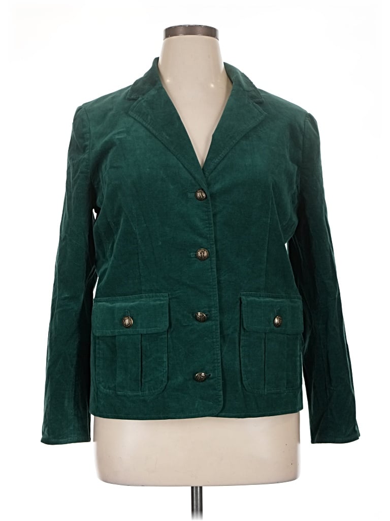 Pre-owned Talbots Blazer Jacket In Green
