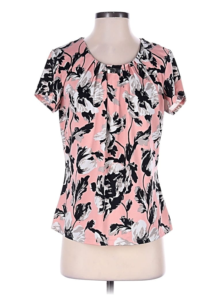 Pre-owned Notations Short Sleeve Blouse In Pink