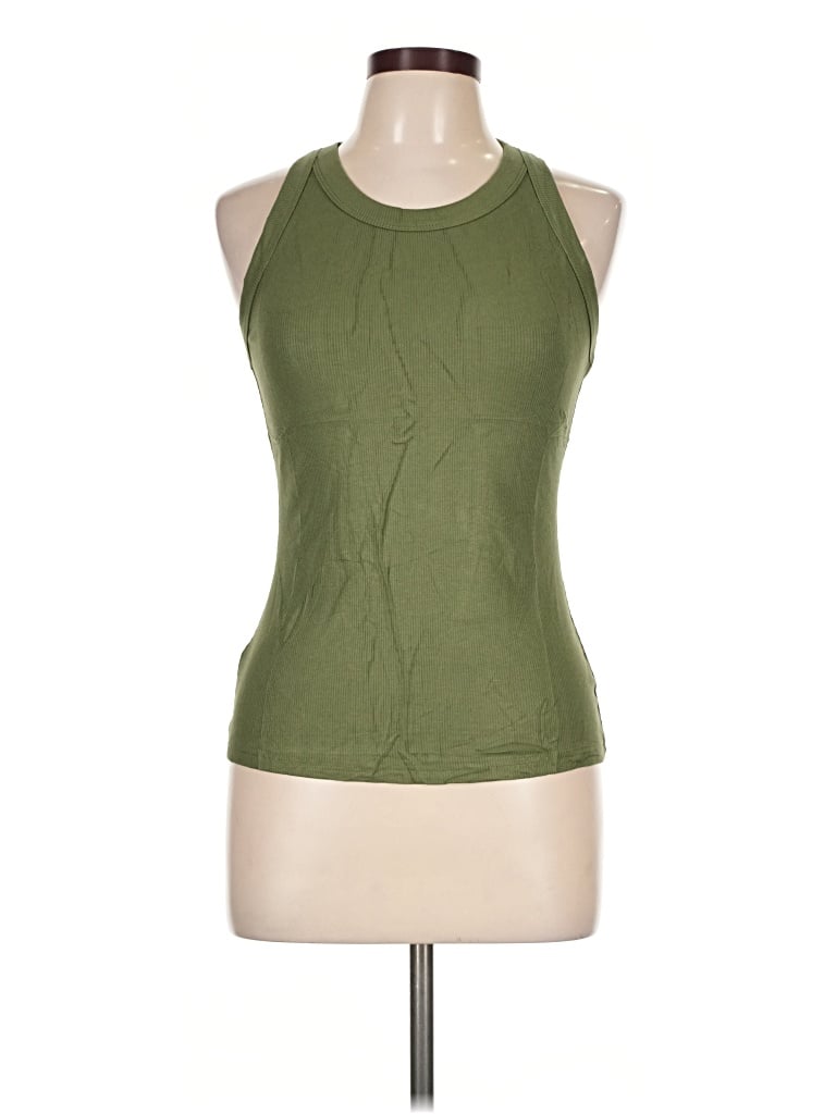Pre-owned Chicme Tank Top Green Halter Neckline Tops
