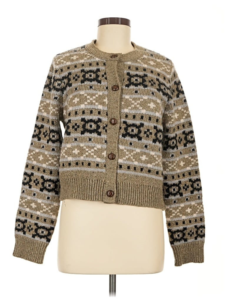 Pre-owned Marled Cardigan Sweater In Brown