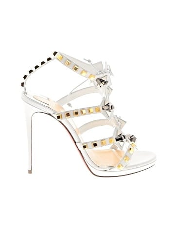 Christian Louboutin Kidskin Leather Studded Multiplaticool 120mm Sandals (view 1)