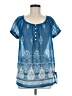 Sunny Leigh 100% Polyester Blue Short Sleeve Blouse Size M - photo 1