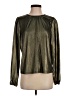 Aqua Metallic Gold Long Sleeve Blouse Size S - photo 1