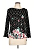 Elle Polka Dots Black 3/4 Sleeve Blouse Size L - photo 1