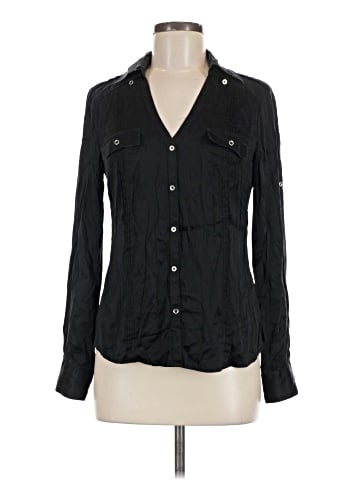 White House Black Market Long Sleeve Silk Top (view 1)