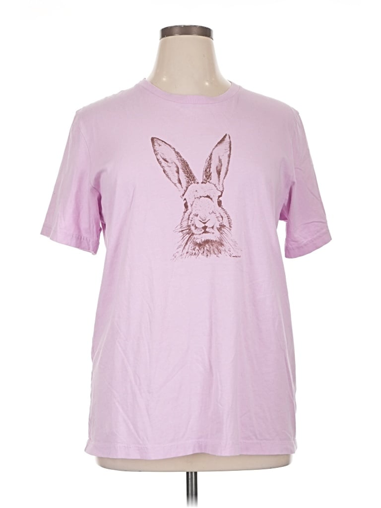 Pre-owned Canvas Short Sleeve T-shirt In Purple