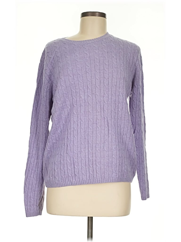 Pre-owned L.l.bean Wool Pullover Sweater In Purple
