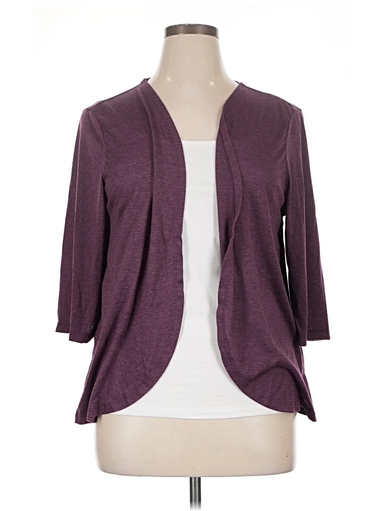 Pre-owned Emery Rose Cardigan Sweater In Burgundy