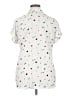 Signature Studio Polka Dots White Short Sleeve Blouse Size XL - photo 2