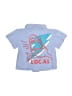 neon rebels 100% Cotton Blue Short Sleeve Button-Down Shirt Size 2 - photo 2