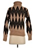 Catherine Malandrino Chevron-herringbone Brown Turtleneck Sweater Size S - photo 2