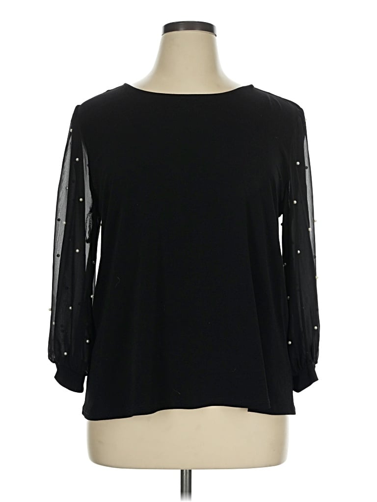 Pre-owned Cece Long Sleeve Blouse In Black