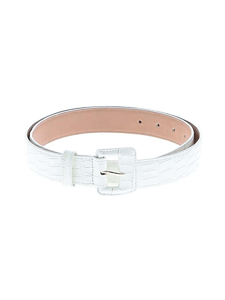 Pre-owned Brahmin Leather Belt In White