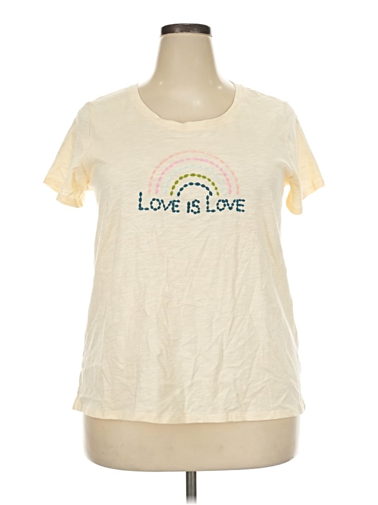 Lc Lauren Conrad Short Sleeve T-shirt In Ivory
