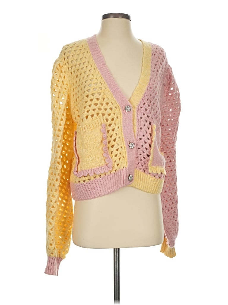 Pre-owned Zara Cardigan Sweater In Yellow