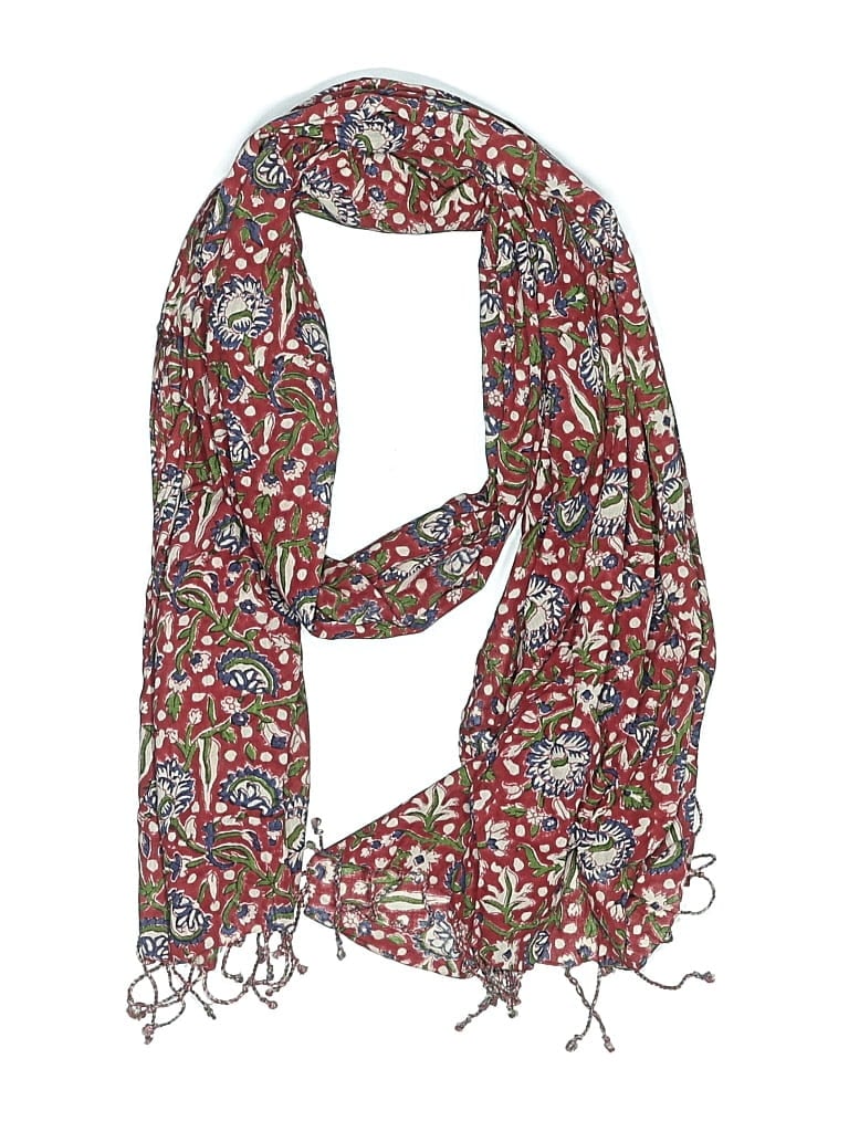Pre-owned Assorted Brands Scarf In Burgundy