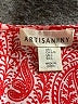 Artisan NY 100% Polyester Red 3/4 Sleeve Blouse Size L - photo 7