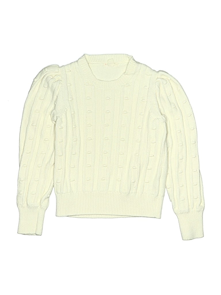 Pre-owned Crewcuts Kids' Pullover Sweater In Ivory