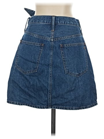 Madewell Rigid Denim Straight Mini Skirt in Haydel Wash: Tie-Waist Edition (view 2)