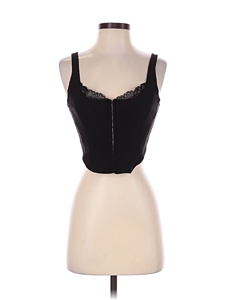 Pre-owned Garage Tank Top Black Sweetheart Neckline Tops