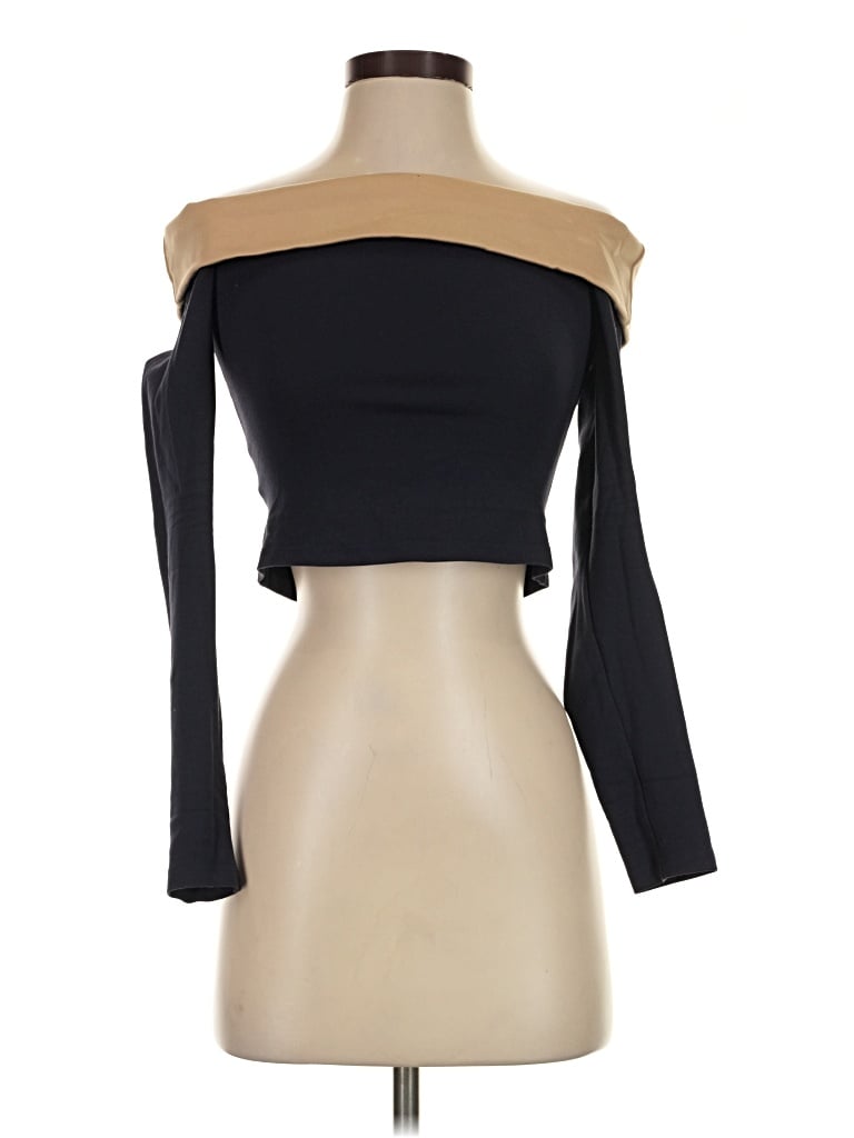 Pre-owned Tiger Mist Long Sleeve Top Black Strapless Neckline Tops