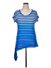 Assorted Brands Stripes Blue Short Sleeve T-Shirt Size XL - photo 1