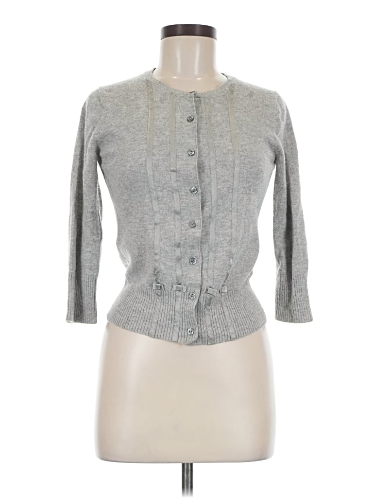Pre-owned Gap Outlet Wool Cardigan Sweater In Gray