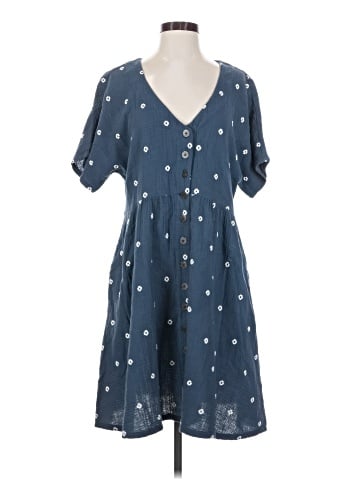 Madewell Embroidered Lightspun Button-Front Mini Dress (view 1)