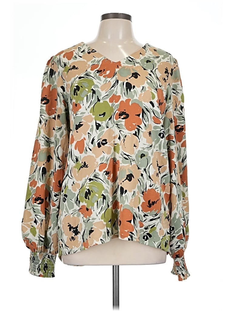 Pre-owned Mikarose Long Sleeve Blouse In Green