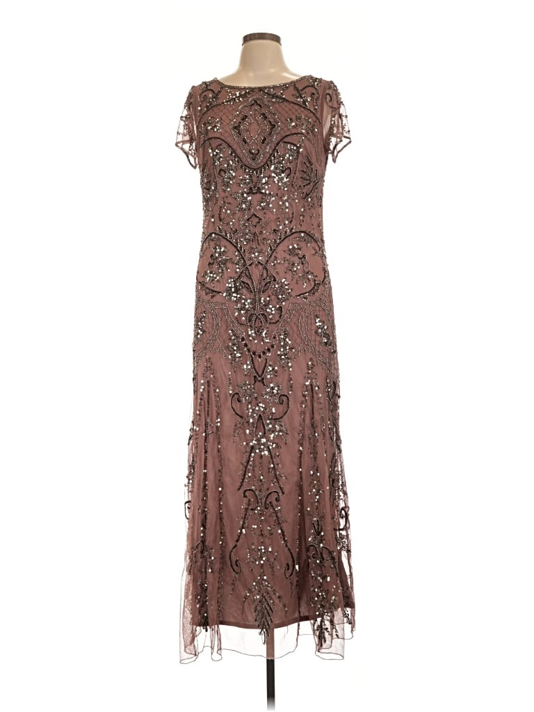 Pre-owned Pisarro Nights Cocktail Dress In Brown
