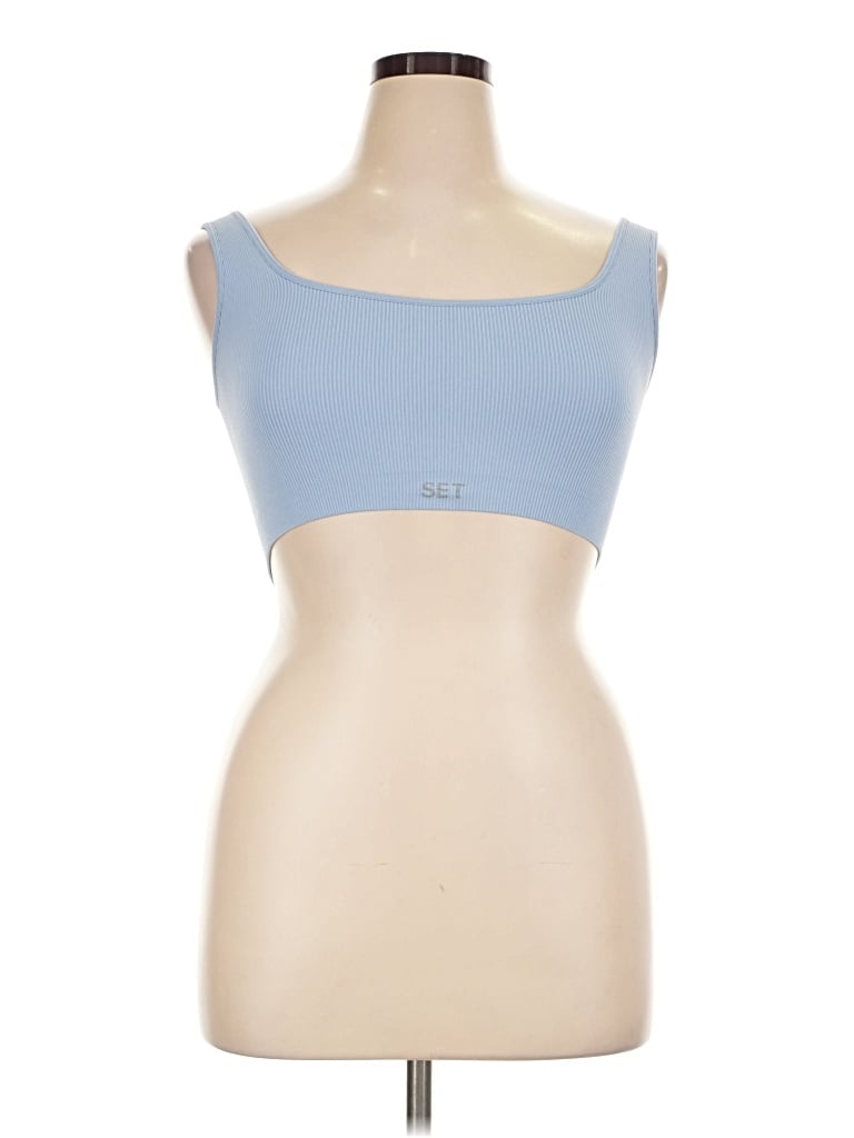 Pre-owned Set Active Sleeveless Top Blue Sweetheart Neckline Tops