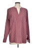 CAbi 100% Polyester Stripes Burgundy Red Long Sleeve Blouse Size L - photo 1