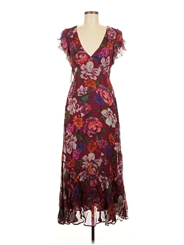 Pre-owned Bhldn Cocktail Dress In Burgundy