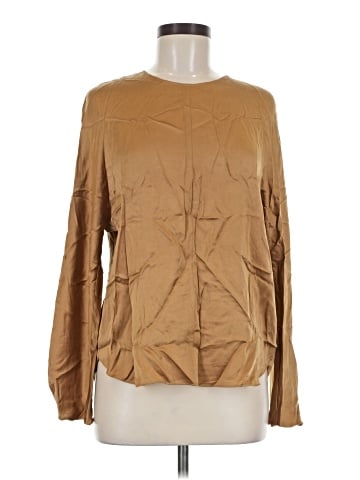 Vince. Long Sleeve Silk Top (view 1)