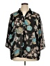 Fashion Bug 100% Polyester Floral Black 3/4 Sleeve Blouse Size 1X - photo 1