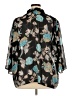 Fashion Bug 100% Polyester Floral Black 3/4 Sleeve Blouse Size 1X - photo 2