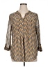 Cocomo 100% Polyester Chevron-herringbone Gold 3/4 Sleeve Blouse Size XL - photo 1
